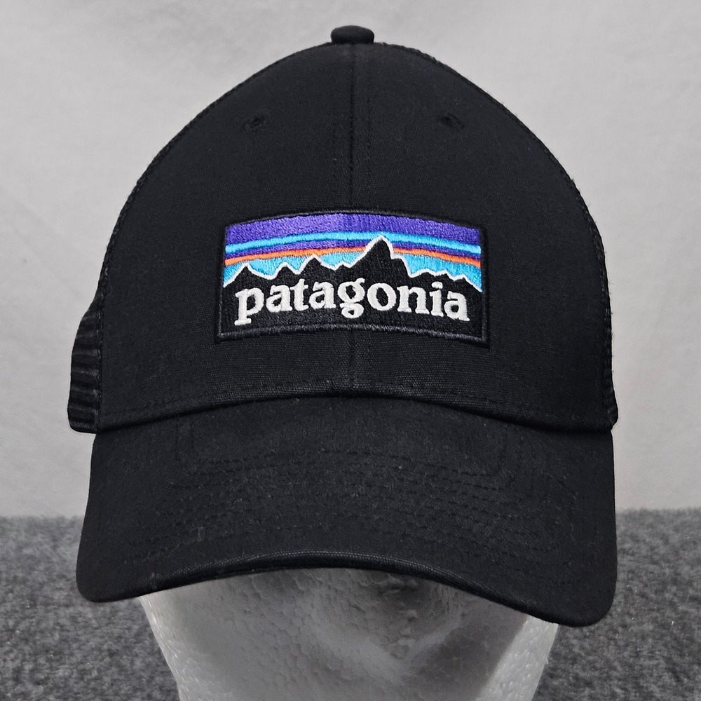 Patagonia Trucker‎ Hat Mens OSFA Black P-6 Logo Mesh Snapback Outdoor Gorpcore
